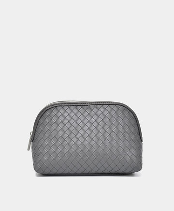 Recycled PU Woven-Texture Makeup Bag