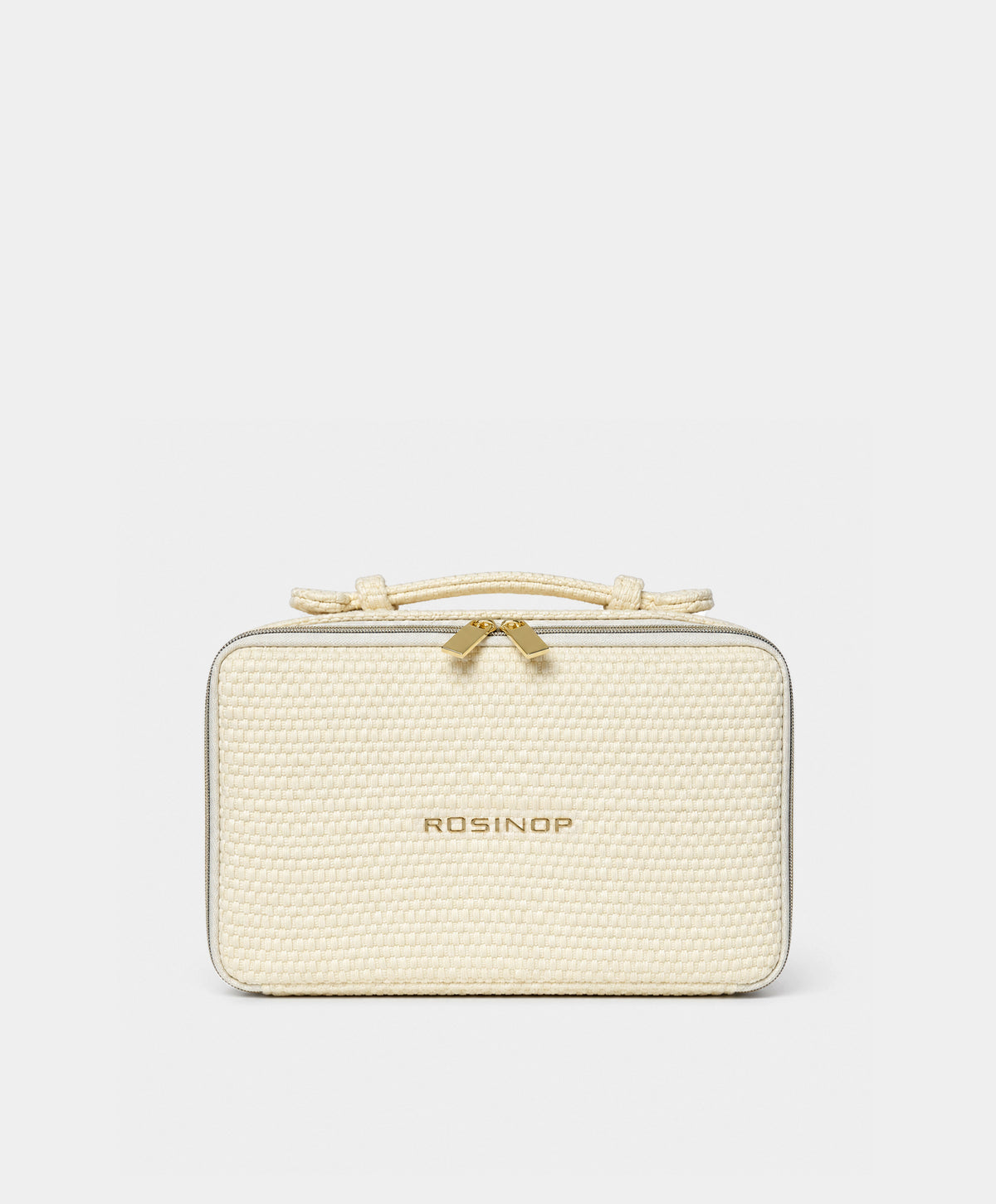 Ivory Woven Makeup Case