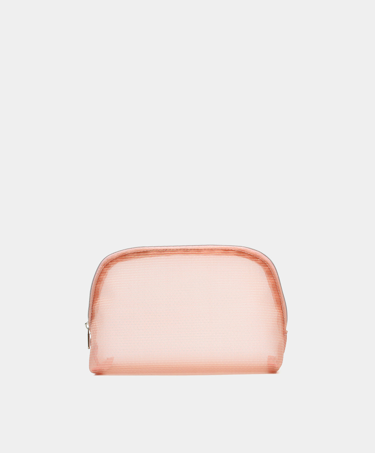 Peach Sheer Mesh Makeup Bag