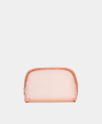 Peach Sheer Mesh Makeup Bag