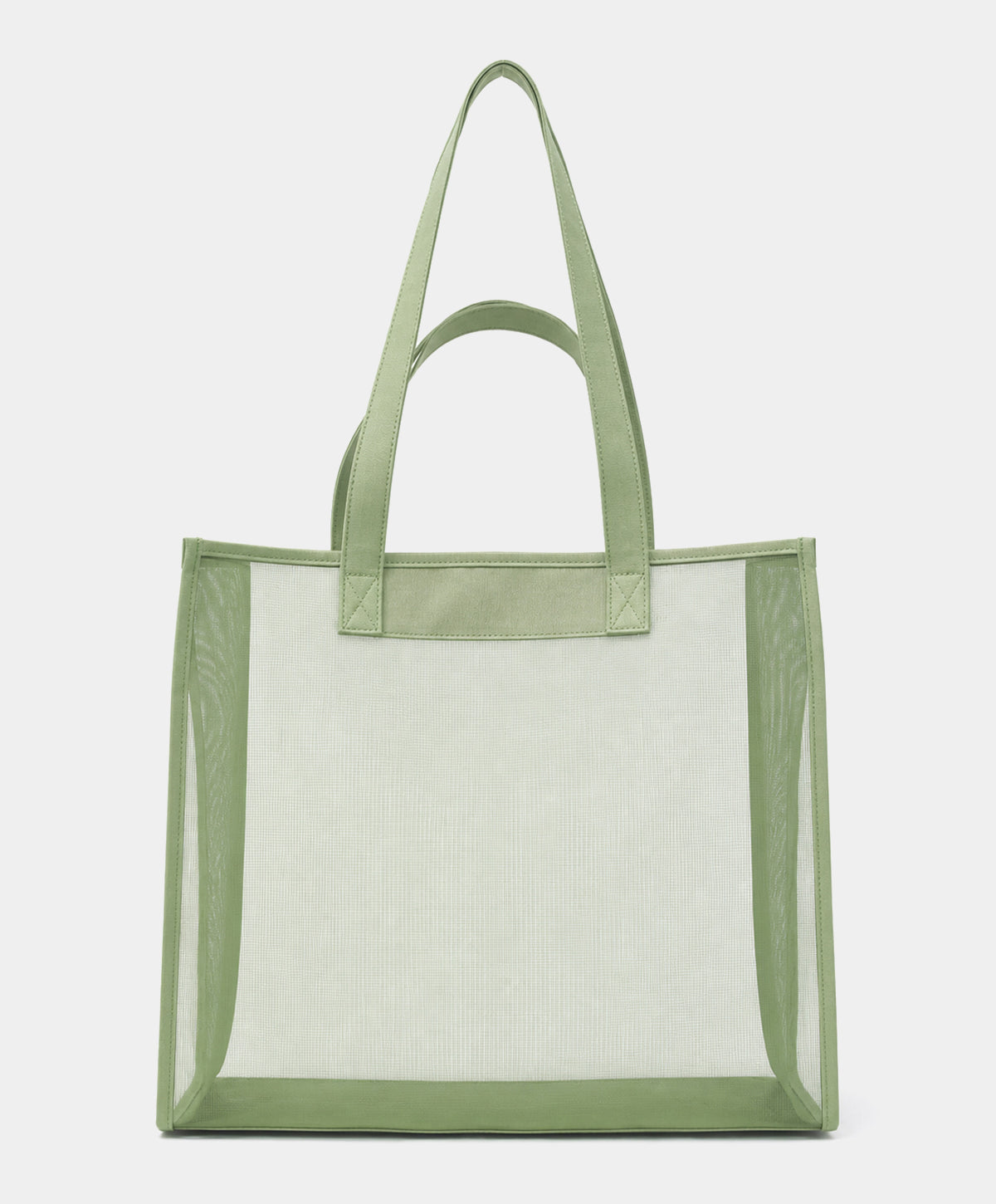Sage Green Dual-Handle Mesh Tote Bag