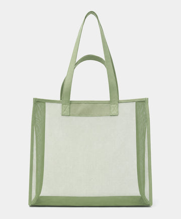Sage Green Dual-Handle Mesh Tote Bag