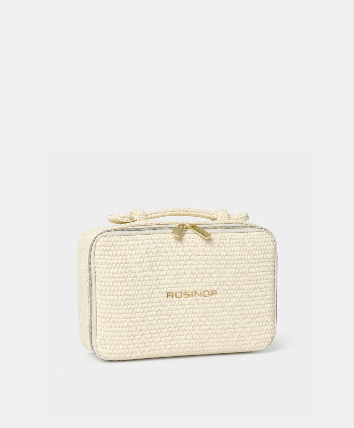 Ivory Woven Makeup Case