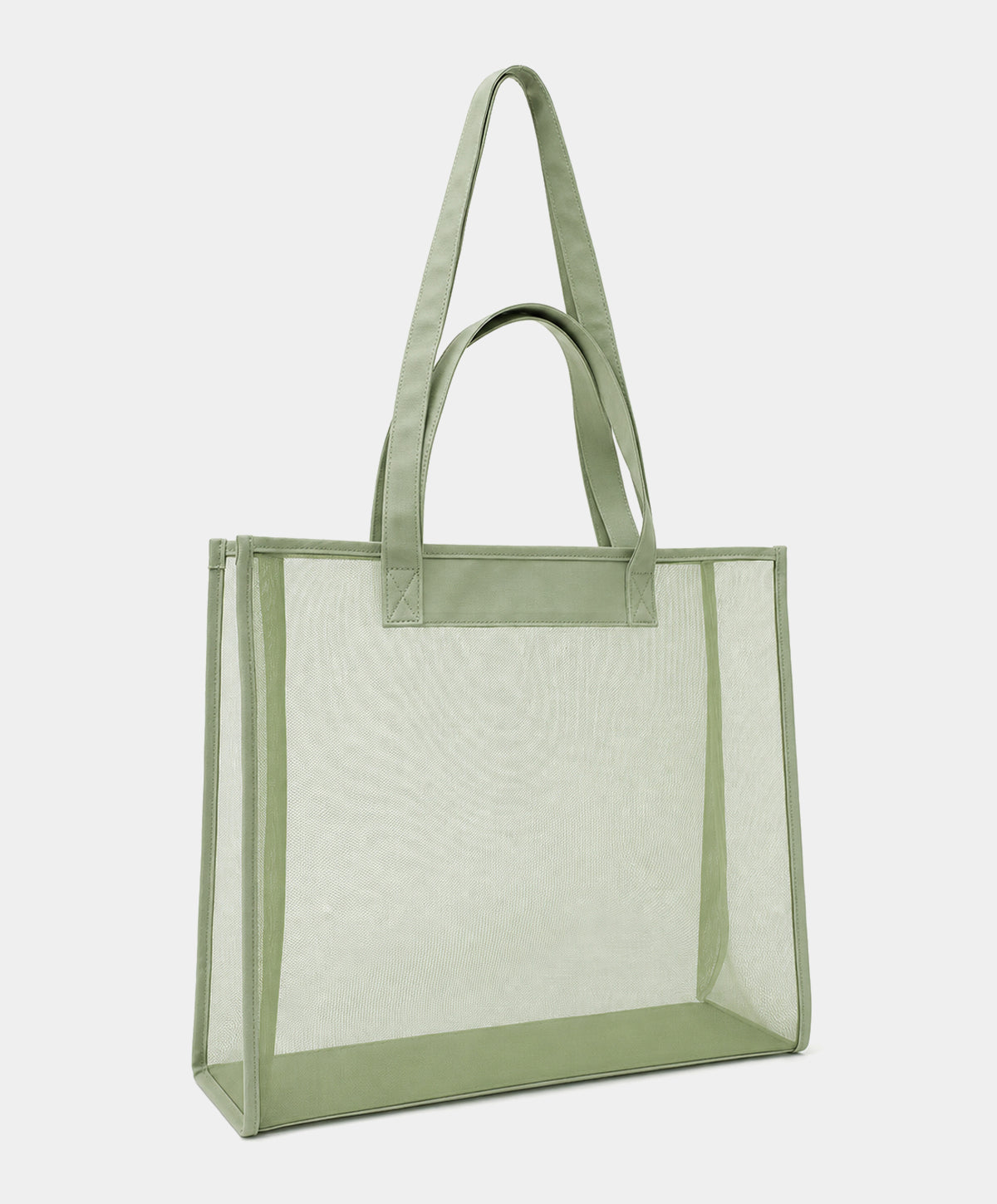 Sage Green Dual-Handle Mesh Tote Bag
