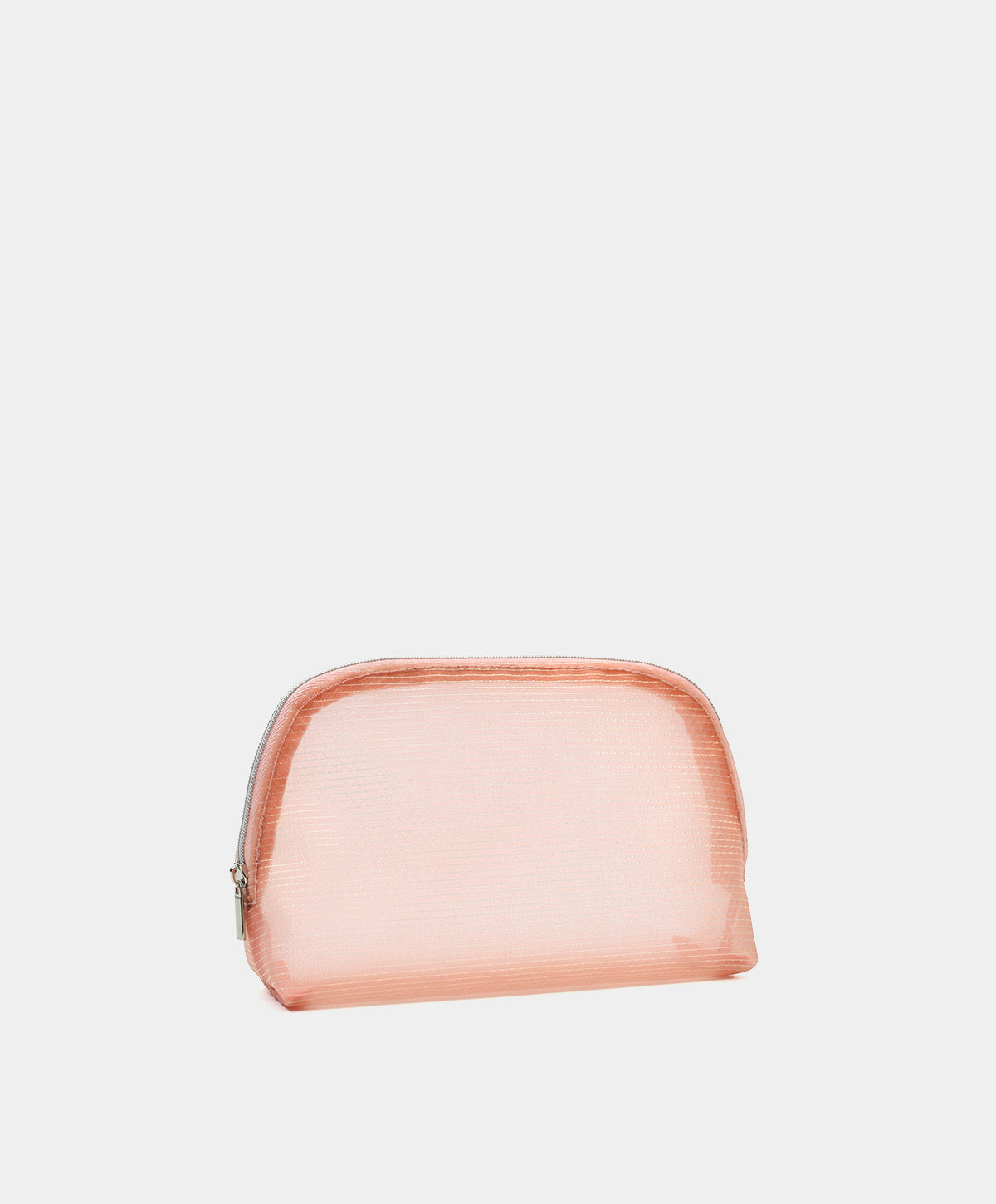 Peach Sheer Mesh Makeup Bag