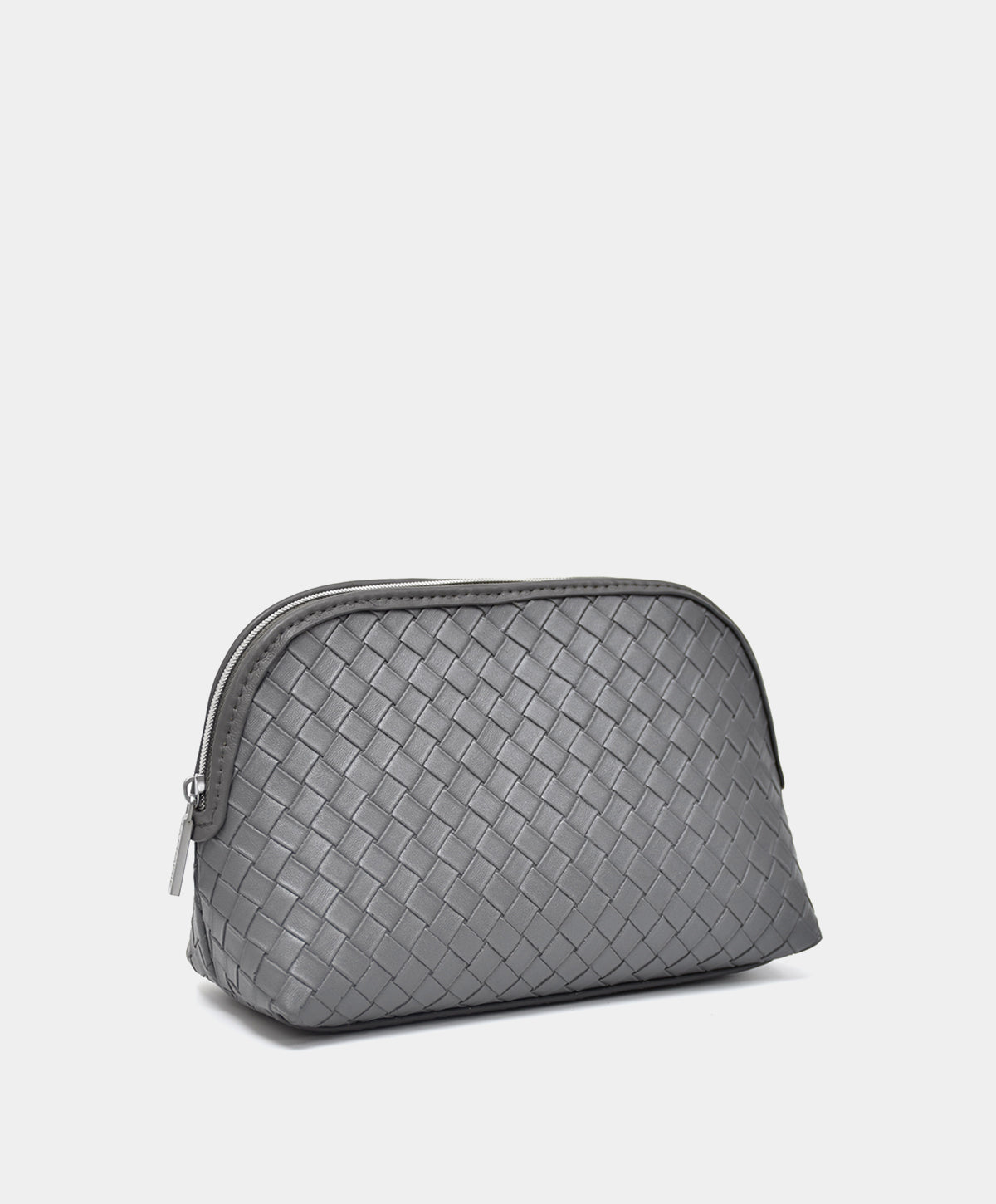 Recycled PU Woven-Texture Makeup Bag