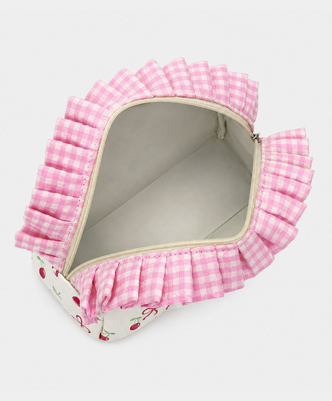 Cherry Bow Ruffle Cosmetic Bag