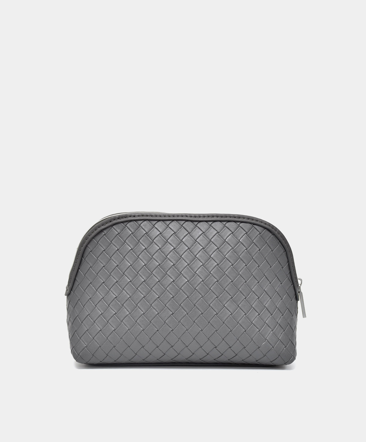 Recycled PU Woven-Texture Makeup Bag
