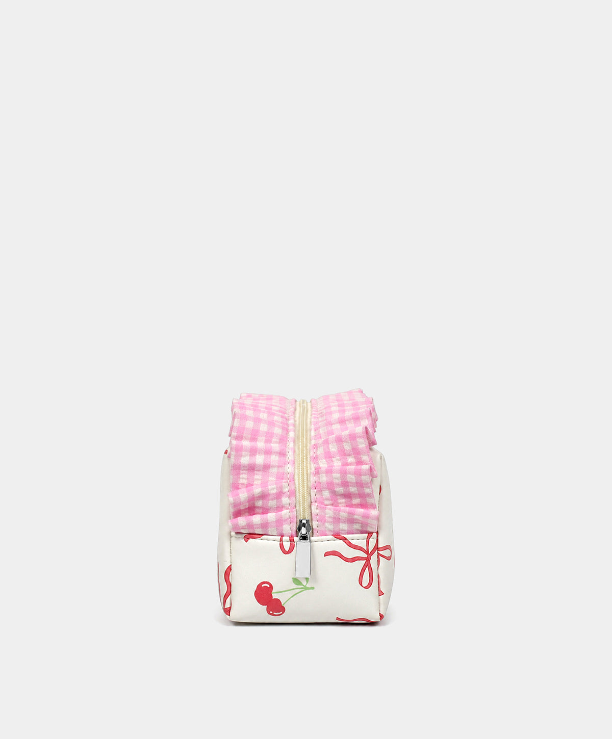 Cherry Bow Ruffle Cosmetic Bag