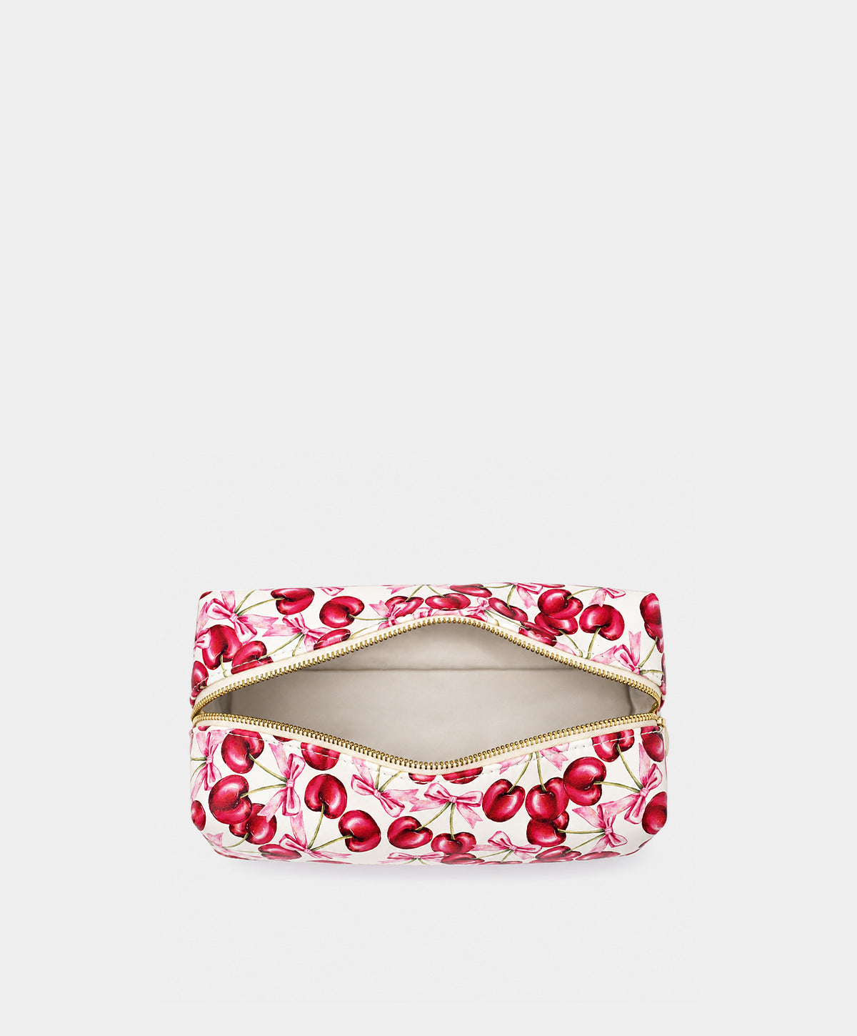 Cherry Bow Print Cosmetic Bag