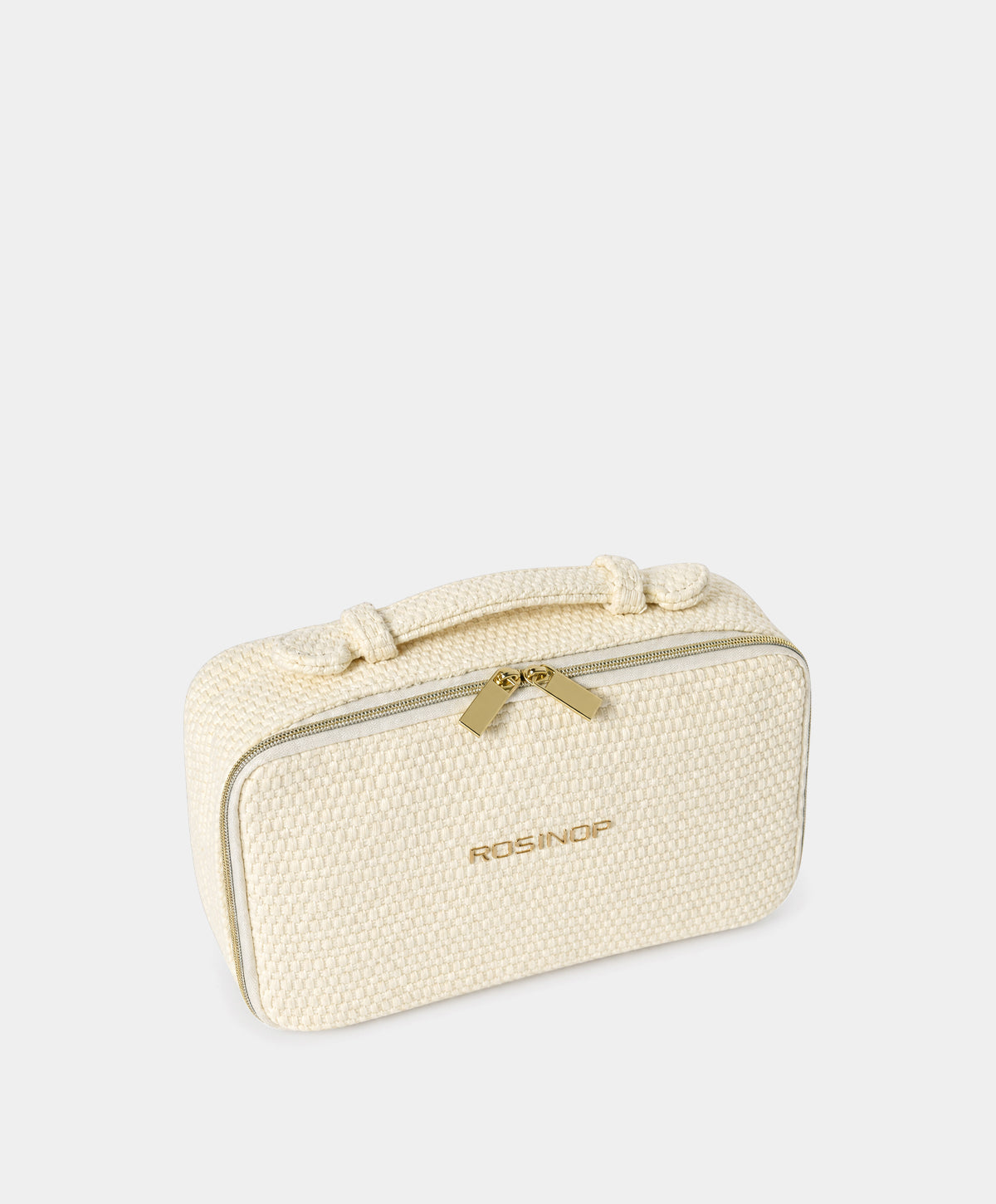 Ivory Woven Makeup Case