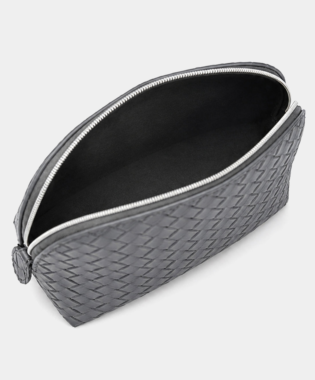 Recycled PU Woven-Texture Makeup Bag