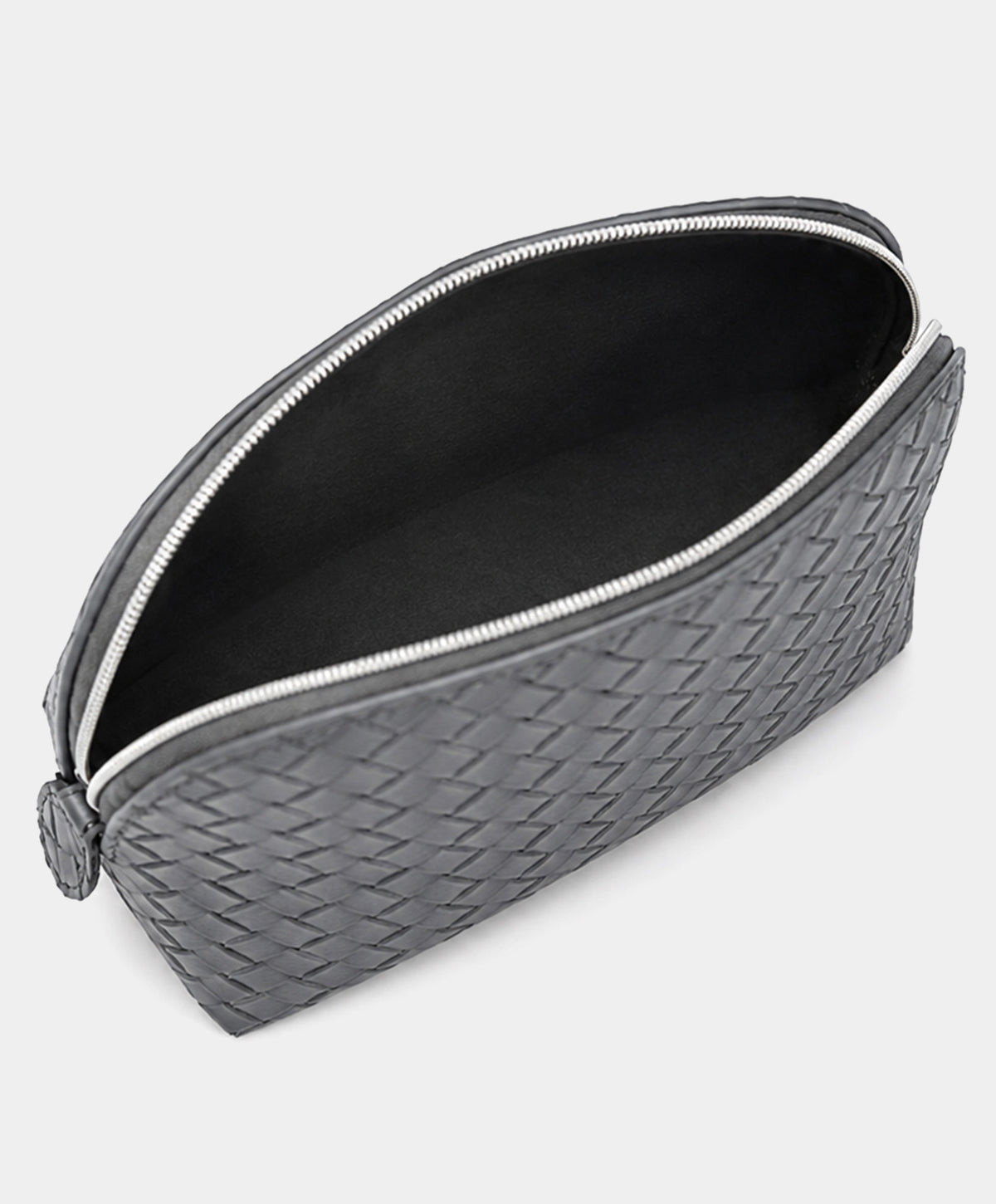 Recycled PU Woven-Texture Makeup Bag