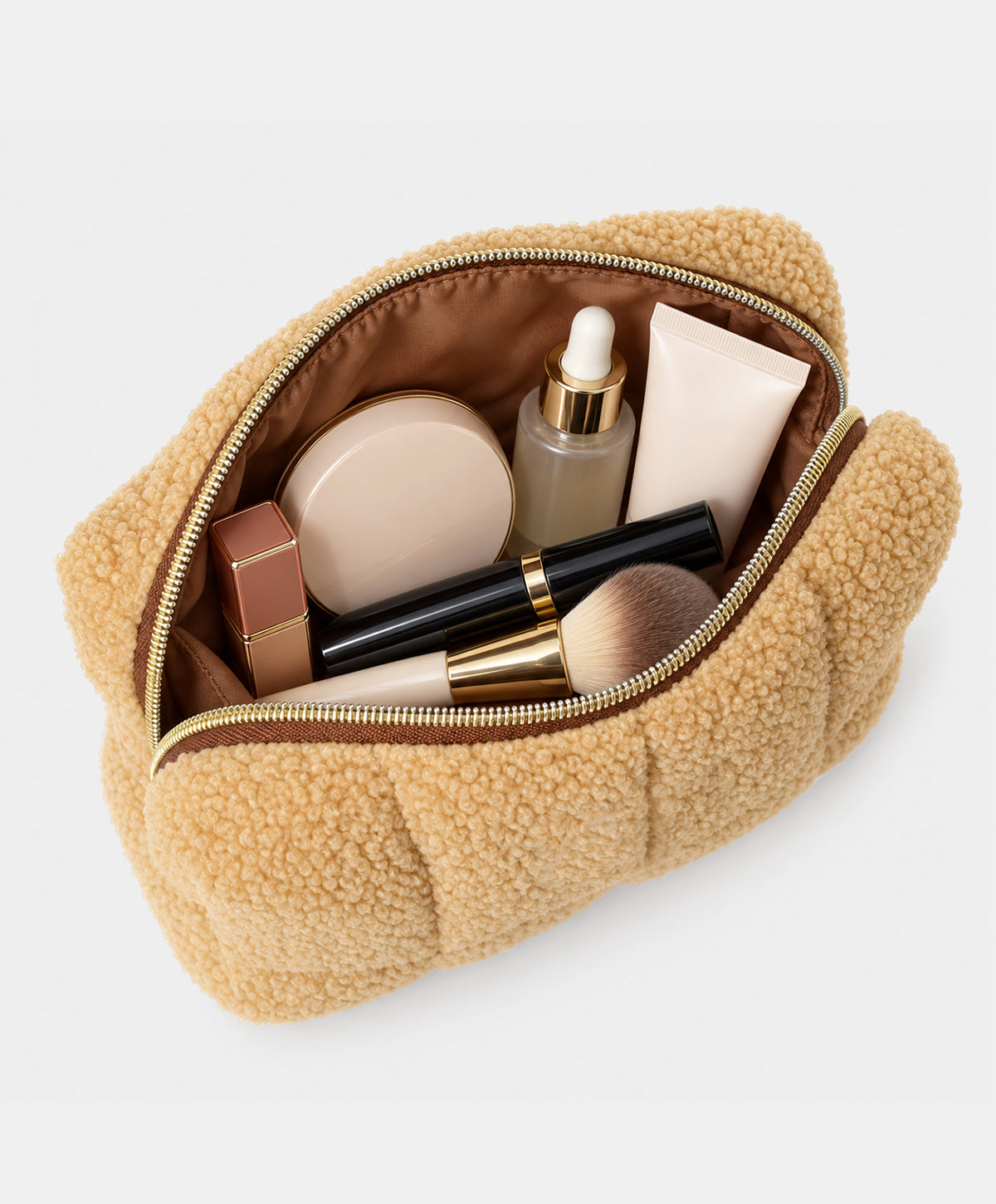 Quilted Teddy Makeup Bag