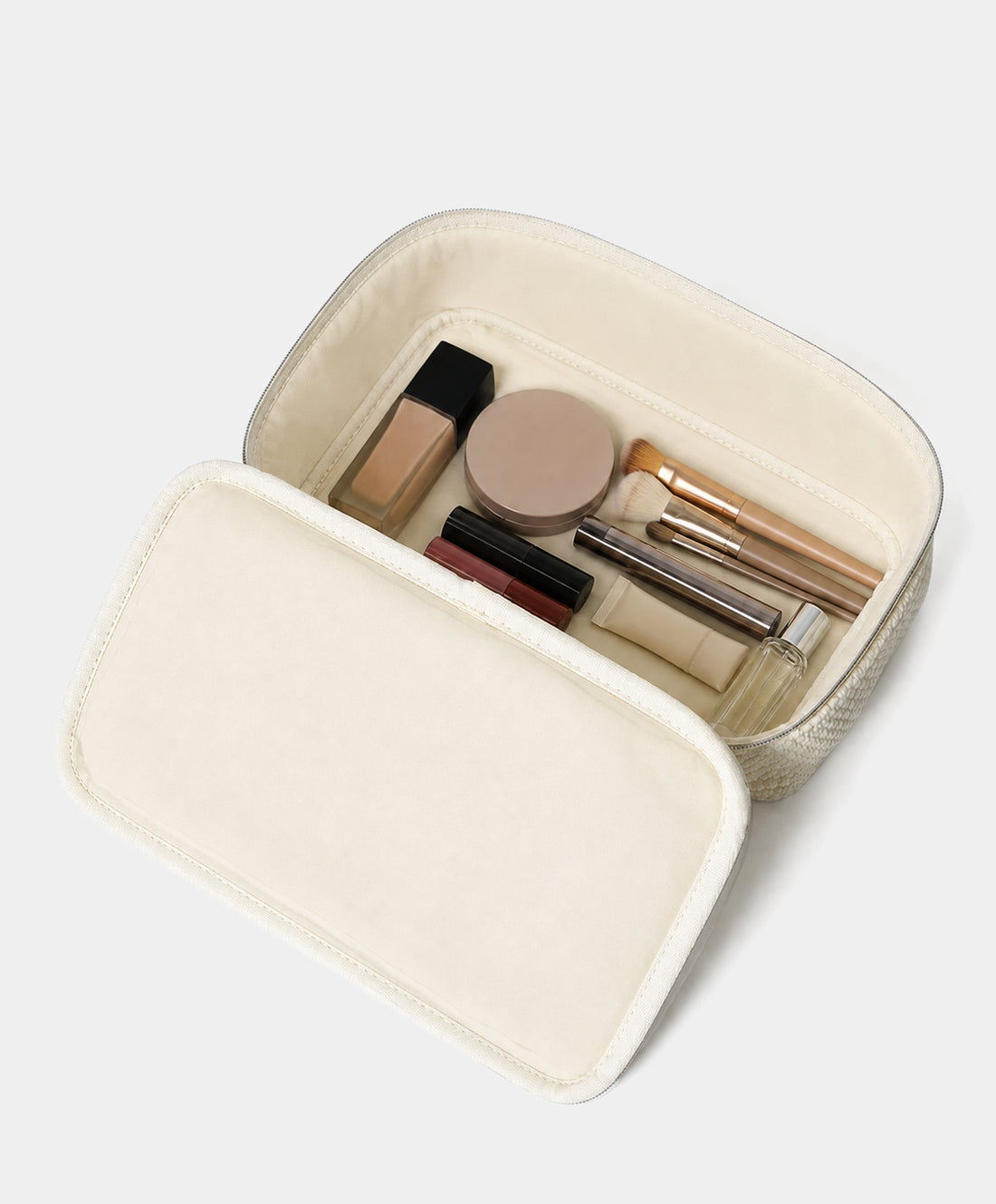 Ivory Woven Makeup Case