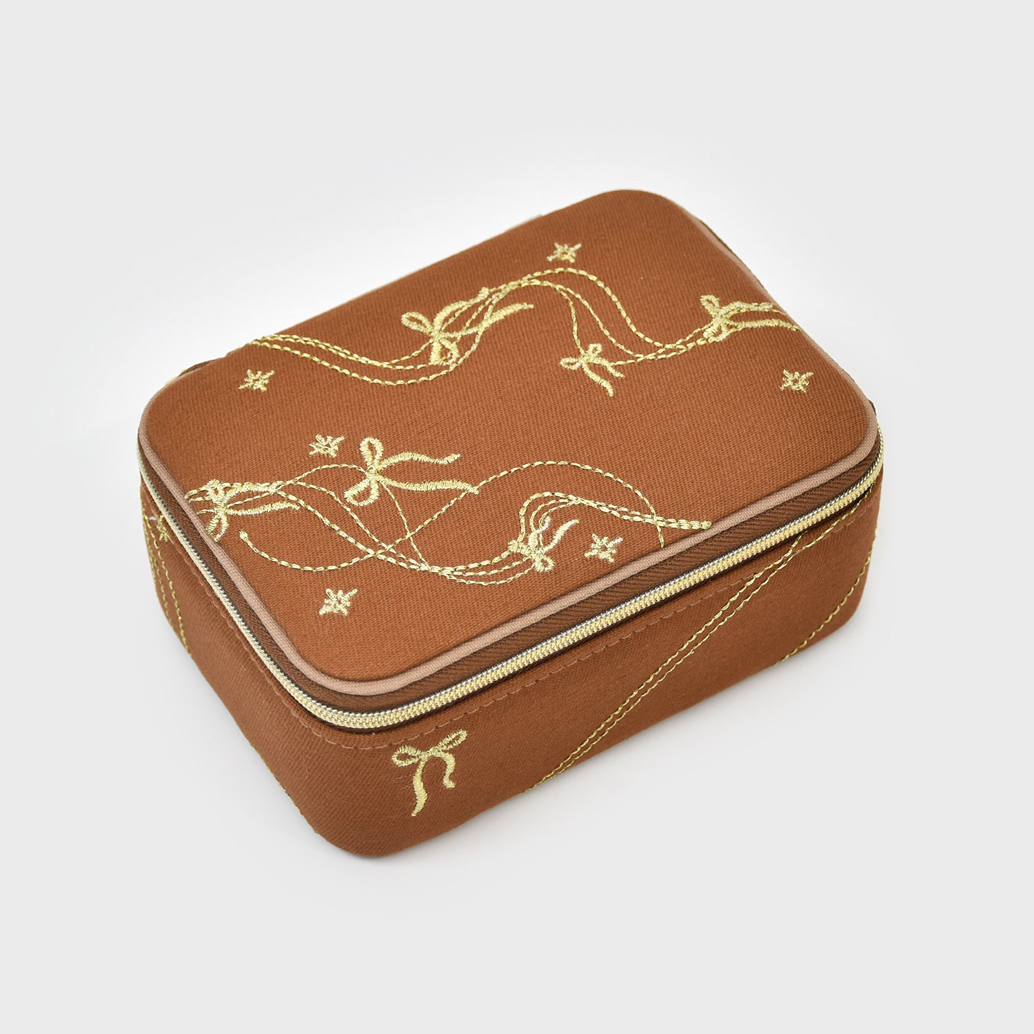 Embroidered jewelry box