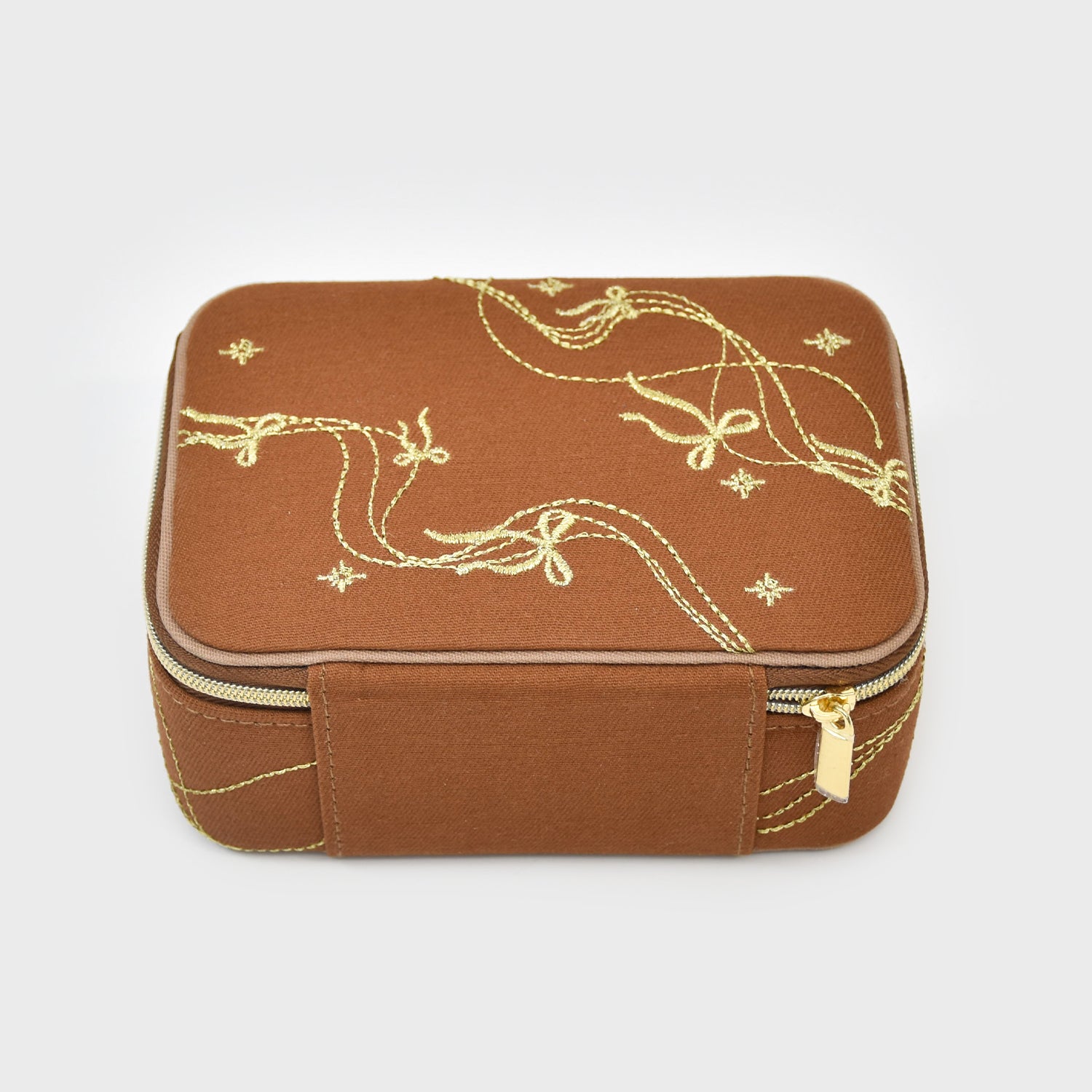 Embroidered jewelry box