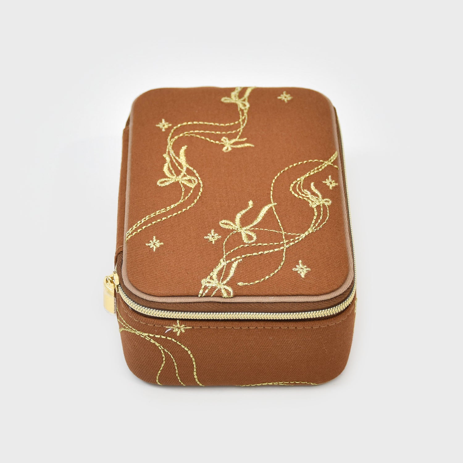 Embroidered jewelry box