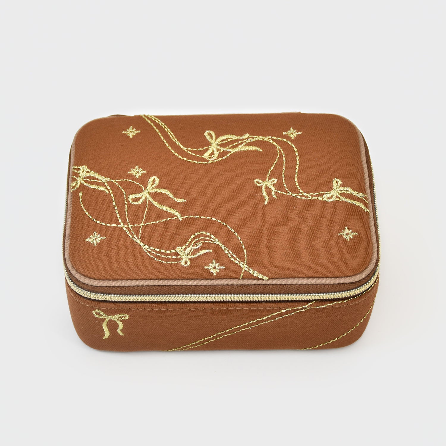Embroidered jewelry box