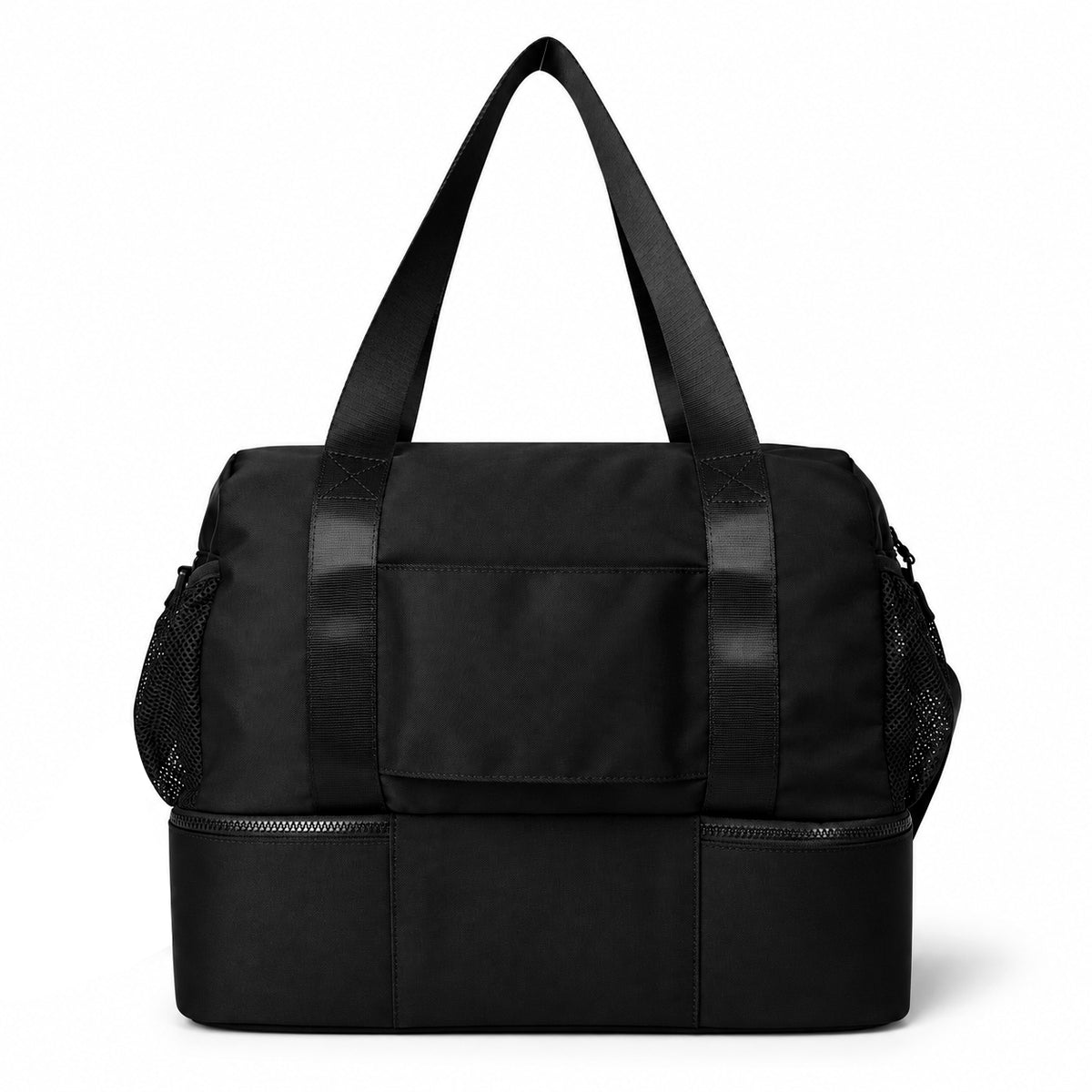 Back of the ROSINOP travel tote showing the luggage sleeve.