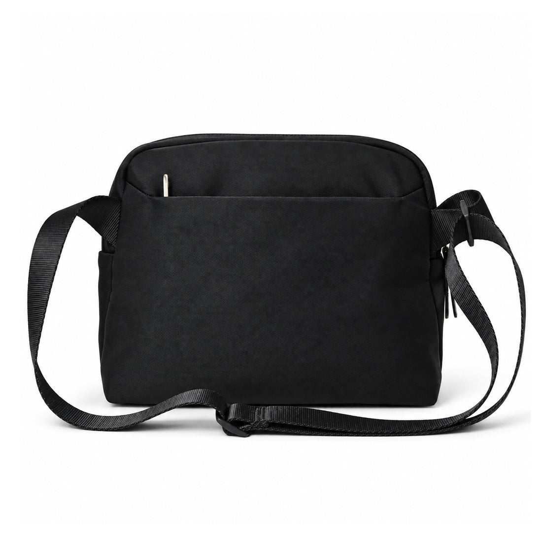 Black ROSINOP organizer crossbody bag, front view.
